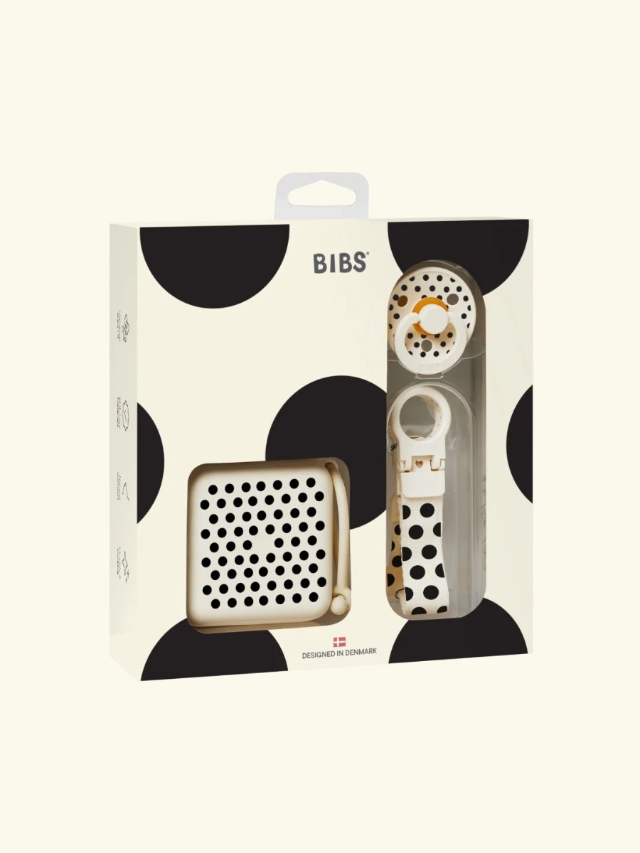 BIBS Soothe & Go kinkekomplekt - Polka Dots