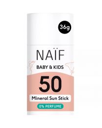 Naif mineraalne päikesekaitsepulk beebidele ja lastele (lõhnaainevaba) SPF50